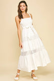 CONTRAST EYELET DETAILED MAXI DRESS - 6086D: Black / L