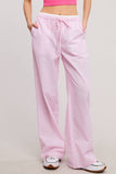Stripe Boxer Wide Leg Pajama Pants: Baby Blue / L