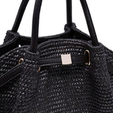 Selena - Straw Crossbody: Natural Black