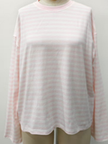 Soft Pink Billie Striped Loungewear Long Sleeve Top: Medium / Long Sleeve Top