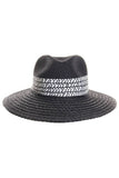 C.C Paper Straw Panama with Whip Stitches on Woven Trim: Natural