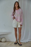 W2537 | Knit Polyester Acrylic Striped Sweater Cardigan : Dusty Mint / S