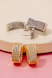 Pave Wide Oval Hinge Hoop Earrings: S