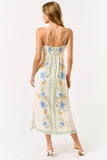 ILD5074 PRINTED MAXI DRESS: OFF WHITE-BLUE MULTI / MEDIUM