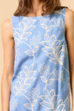 ILD6152 SLEEVELESS EMBROIDERY MINI DRESS: Blue / L