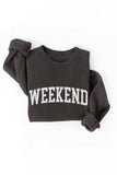 WEEKEND Graphic Sweatshirt: LIGHT BLUE / M