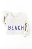 BEACH Graphic Sweatshirt: LIGHT BLUE / L