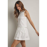 KNIT TANK AND WOVEN SKIRT SET / WL25-12024: SKY / S