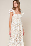 A solid lace midi dress - ID20631 WHITE: White / Contemporary / M