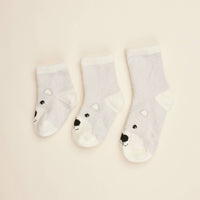 Marshmallow Bear Crew Socks: M