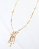 Stony Brook Fish Charm Toggle Necklace Gold: Default