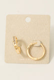 Baguette Pave Hinge Hoop Earrings: G