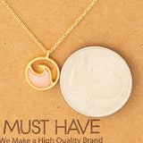 Round Wave Coin Pendant Necklace: WH