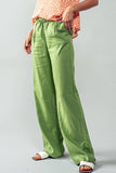 LINEN DRAWSTRING WAIST PANTS: WHITE / S-2/M-2/L-2