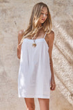 Minimalist Adjustable Strap Slip Mini Dress: LT BLUE / S-M-L:2-2-2