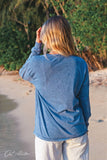 BEACH BUM Mineral Washed Long Sleeve Graphic  : CREAM / L