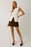 BUTTON DOWN KNIT VEST: H GREY / L