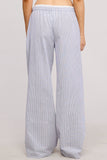 Stripe Boxer Wide Leg Pajama Pants: Pink / M