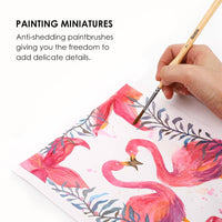 11 Pcs Miniature Detail Paint Brush Set With Natural Wood Handle