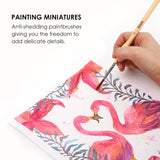 11 Pcs Miniature Detail Paint Brush Set With Natural Wood Handle