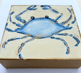 Blue Crab | coastal beach nautical ocean blue and white