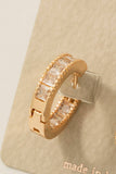 Square Pave Hinge Hoop Earrings: G
