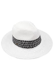 C.C Paper Straw Panama with Whip Stitches on Woven Trim: Natural