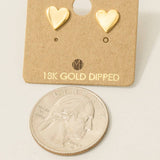 Gold Dipped Polished Mini Stud Earrings: G