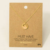 Round Wave Coin Pendant Necklace: WH