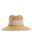 C.C Paper Straw Panama with Whip Stitches on Woven Trim: Natural