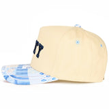 C.C SALTY Letter Embroidered on Two Tone Trucker Hat: Blue