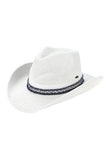 C.C Cowboy Hat With Fringe Trim Bands: Navy