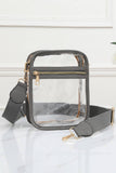 Clear PU Cross Body Mini Bag: Black