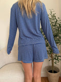 Striped Soft Button  Loungewear Shorts: Medium / Shorts