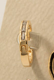 Baguette Pave Hinge Hoop Earrings: G