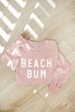 BEACH BUM Mineral Washed Long Sleeve Graphic  : CREAM / S