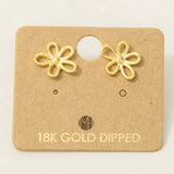 Flower Outline Stud Earrings: G