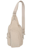 C.C Solid Crossbody Sling Bag: Light Gray
