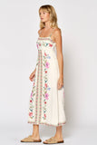 ILD5074 PRINTED MAXI DRESS: OFF WHITE-BLUE MULTI / LARGE