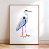 Great Blue Heron: Walnut Oak / 8 x 10