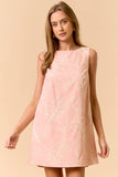 ILD6152 SLEEVELESS EMBROIDERY MINI DRESS: Pink / S