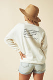 DEAR PERSON BEHIND ME Graphic Sweatshirt: VINTAGE WHITE LONG SLEEVE / XL