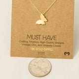 Gold Dipped Mini Butterfly Pendant Necklace: G