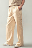 Woven Hemp Cargo Pants : TAUPE / S-2/M-2/L-2