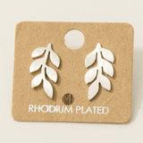 Mini Gold Dipped Leafy Branch Stud Earring: G