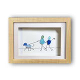 Couple Dog walkers, Sea Glass ART