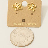 Flower Outline Stud Earrings: G