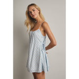 PLAID MINI DRESS / WL25-12157: BLUE MULTI / L