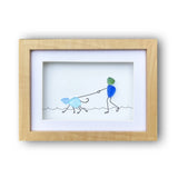 Dog walker, Sea Glass ART