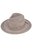 C.C Multi Pattern Suede String Band Panama Sun Hat: Beige